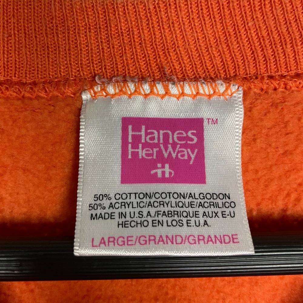 Vtg Halloween Witch Cat Trick or Treat Sweater L‎ Hanes Her Way Sweatshirt 90s - Picture 7 of 10